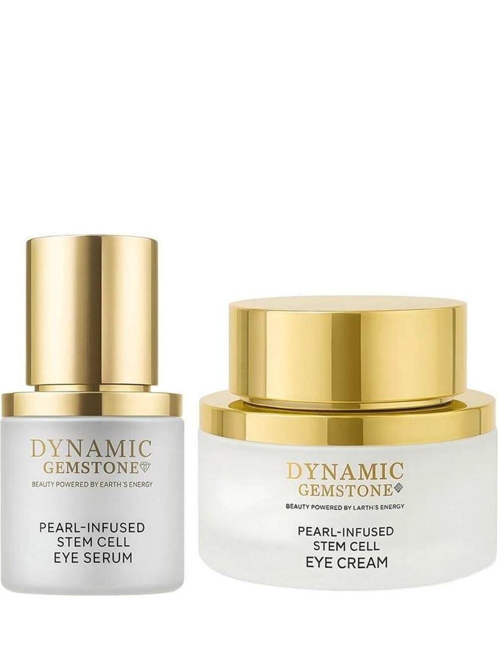 Dynamic Gemstone Pearl-Infused Stem Cell Eye Serum & Eye Cream Set - Gold/White